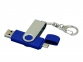 USB 2.0- флешка на 16 Гб с поворотным механизмом и дополнительным разъемом Micro USB, синий/серебристый - 1