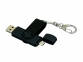 USB 2.0- флешка на 16 Гб с поворотным механизмом и дополнительным разъемом Micro USB, черный - 1