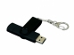 USB 2.0- флешка на 16 Гб с поворотным механизмом и дополнительным разъемом Micro USB, черный - 2