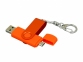 USB 2.0- флешка на 16 Гб с поворотным механизмом и дополнительным разъемом Micro USB, оранжевый - 1