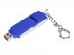 USB 2.0- флешка промо на 16 Гб с прямоугольной формы с выдвижным механизмом, синий/серебристый - 1