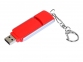 USB 2.0- флешка промо на 16 Гб с прямоугольной формы с выдвижным механизмом, красный/серебристый - 1