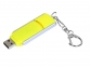USB 2.0- флешка промо на 16 Гб с прямоугольной формы с выдвижным механизмом, желтый/серебристый - 1