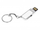 USB 2.0- флешка на 16 Гб с выдвижным механизмом и мини чипом, серебристый/белый - 1