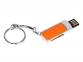 USB 2.0- флешка на 16 Гб с выдвижным механизмом и мини чипом, серебристый/оранжевый - 1