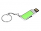 USB 2.0- флешка на 16 Гб с выдвижным механизмом и мини чипом, серебристый/зеленый - 1