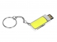 USB 2.0- флешка на 16 Гб с выдвижным механизмом и мини чипом, серебристый/желтый - 1