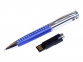 USB 2.0- флешка на 16 Гб в виде ручки с мини чипом, синий/серебристый - 1