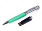 USB 2.0- флешка на 16 Гб в виде ручки с мини чипом, зеленый/серебристый - 1