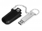 USB 2.0- флешка на 16 Гб в массивном корпусе с кожаным чехлом, черный/серебристый - 1