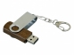 USB 2.0- флешка промо на 16 Гб с поворотным механизмом, коричневый/серебристый - 2