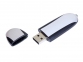 USB 2.0- флешка промо на 32 Гб овальной формы, серебристый/черный - 1