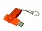 USB 2.0- флешка промо на 32 Гб с поворотным механизмом и однотонным металлическим клипом, оранжевый - 2