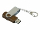 USB 2.0- флешка промо на 64 Гб с поворотным механизмом, коричневый/серебристый - 2