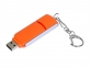 USB 2.0- флешка промо на 32 Гб с прямоугольной формы с выдвижным механизмом, оранжевый/серебристый - 1