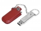 USB 2.0- флешка на 32 Гб в массивном корпусе с кожаным чехлом, коричневый/серебристый - 1