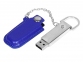 USB 2.0- флешка на 64 Гб в массивном корпусе с кожаным чехлом, синий/серебристый - 1