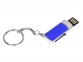 USB 2.0- флешка на 64 Гб с выдвижным механизмом и мини чипом, серебристый/темно-синий - 1