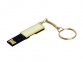 USB 2.0- флешка на 64 Гб с поворотным механизмом и зеркальным покрытием, золотистый - 1