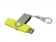 USB 2.0- флешка на 32 Гб с поворотным механизмом и дополнительным разъемом Micro USB, желтый/серебристый - 2