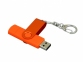USB 2.0- флешка на 32 Гб с поворотным механизмом и дополнительным разъемом Micro USB, оранжевый - 2