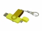 USB 2.0- флешка на 32 Гб с поворотным механизмом и дополнительным разъемом Micro USB, желтый - 1