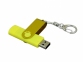 USB 2.0- флешка на 32 Гб с поворотным механизмом и дополнительным разъемом Micro USB, желтый - 2