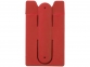 Набор: наушники, бумажник для телефона, красный, силикон - 1