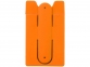 Набор: наушники, бумажник для телефона, оранжевый, силикон - 1