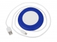 Беспроводное зарядное устройство «Disc» со встроенным кабелем 2 в 1, синий, пластик - 1