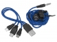 Набор «In motion» с наушниками и зарядным кабелем 3 в 1, синий, пластик/металл/полиэстер - 3