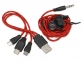 Набор «In motion» с наушниками и зарядным кабелем 3 в 1, красный, пластик/металл/полиэстер - 3