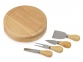 Подарочный набор для сыра в деревянной упаковке «Reggiano», светло-коричневый, каучуковое дерево, нержавеющая сталь - 1