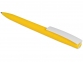 Ручка пластиковая soft-touch шариковая «Zorro», желтый/белый, пластик с покрытием soft-touch - 4