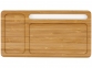Беспроводное зарядное устройство-органайзер из бамбука «Timber», темно-натуральный/белый, бамбук - 2