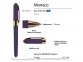 Ручка пластиковая шариковая «Monaco», виноградный/золотистый, пластик с покрытием silk-touch/металл - 2