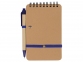 Блокнот «Masai» с шариковой ручкой, бежевый, синий, бумага, картон, пластик - 5