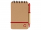 Блокнот «Masai» с шариковой ручкой, бежевый, красный, бумага, картон, пластик - 4