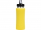 Бутылка спортивная «Коста-Рика», желтый/серебристый, нержавеющая cталь/пластик с покрытием soft-touch - 3