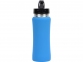 Бутылка спортивная «Коста-Рика», голубой/серебристый, нержавеющая cталь/пластик с покрытием soft-touch - 4
