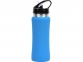 Бутылка спортивная «Коста-Рика», голубой/серебристый, нержавеющая cталь/пластик с покрытием soft-touch - 5