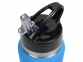 Бутылка спортивная «Коста-Рика», голубой/серебристый, нержавеющая cталь/пластик с покрытием soft-touch - 2
