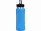 Бутылка спортивная «Коста-Рика», голубой/серебристый, нержавеющая cталь/пластик с покрытием soft-touch - 3