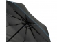 Зонт складной «Stark- mini», черный/ярко-синий, эпонж полиэстер - 3