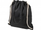 Рюкзак со шнурком Eliza из хлопчатобумажной ткани плотностью 240 г/м², черный - 3