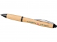 Ручка шариковая «Nash» из бамбука, натуральный/черный, бамбук/АБС-пластик - 3