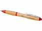 Ручка шариковая «Nash» из бамбука, натуральный/красный, бамбук/АБС-пластик - 3