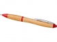Ручка шариковая «Nash» из бамбука, натуральный/красный, бамбук/АБС-пластик - 2
