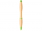 Ручка шариковая «Nash» из бамбука, натуральный/зеленое яблоко, бамбук/АБС-пластик - 1