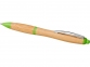 Ручка шариковая «Nash» из бамбука, натуральный/зеленое яблоко, бамбук/АБС-пластик - 2